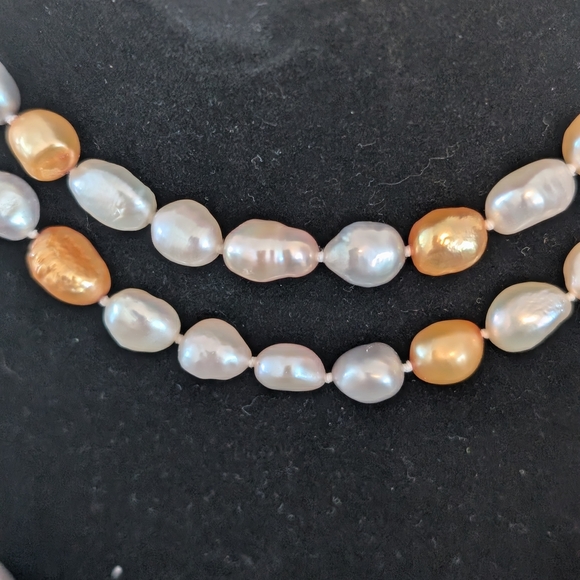 Authentic- Gold and White Pearl Necklace - Picture 2 of 3